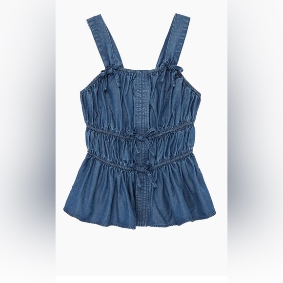 HABITUAL Girls Indigo Sleeveless Ruched Top Size 16  NWT - Picture 1 of 8